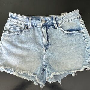 Time and Tru Light Blue Frayed Jean Shorts size 8